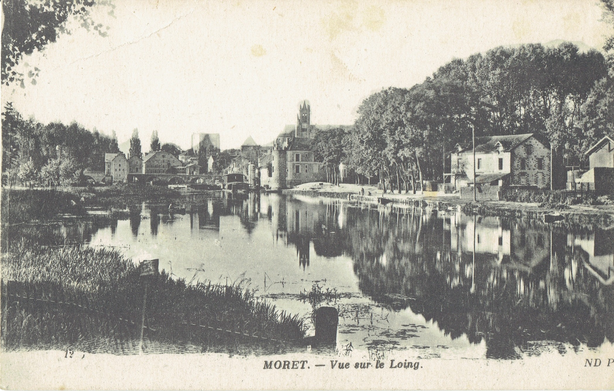 cpa-moret-vue-prise-de-l-abreuvoir-ann-es-1900