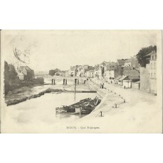 CPA: REDON, QUAI SAINT-JACQUES, Années 1900