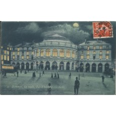 CPA: RENNES, LA NUIT, LE THEATRE, Années 1900