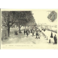 AGRANDISSEMENT CPA 1900: NANTES, PROMENADE DU QUAI DE LA FOSSE