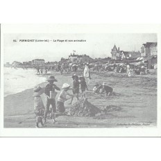 AGRANDISSEMENT CPA 1900: PORNICHET, LA PLAGE ET SON ANIMATION