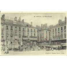 AGRANDISSEMENT CPA 1900: NANTES, LA PLACE ROYALE