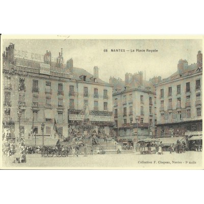 AGRANDISSEMENT CPA 1900: NANTES, LA PLACE ROYALE