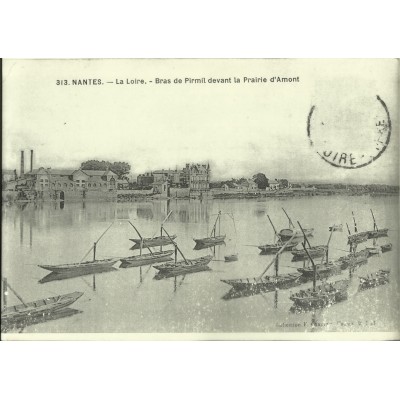 AGRANDISSEMENT CPA 1900: NANTES, Bras de Pirmil, Prairie d'Armont