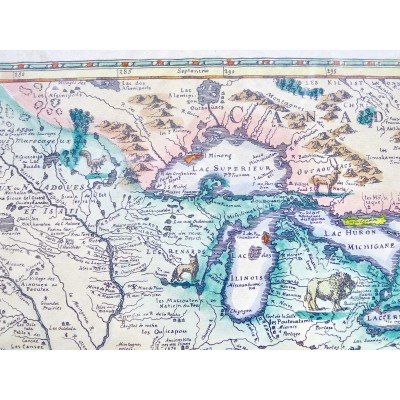 CARTE du CANADA & LOUISIANE , OLD MAP of CANADA & LOUISIANA