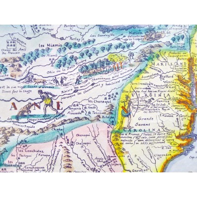 CARTE du CANADA & LOUISIANE , OLD MAP of CANADA & LOUISIANA