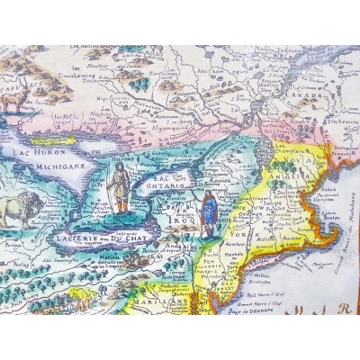 CARTE du CANADA & LOUISIANE , OLD MAP of CANADA & LOUISIANA