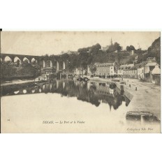 CPA: DINAN, Le Port et le Viaduc, Animée, vers 1900
