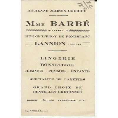 CPA: LANNION, Rue Geoffroy-de-Pontblanc,ANCIENNE MAISON GOURIOU, vers 1900