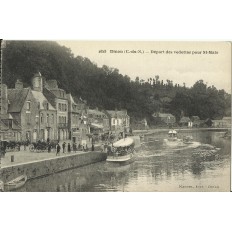 CPA: DINAN, départ des Vedettes pour St-Malo, années 1910