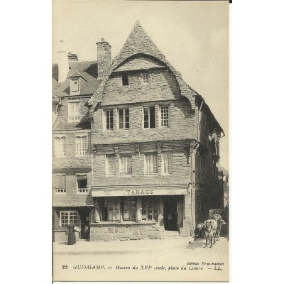 CPA: GUINGAMP, Bureau de Tabac du Centre, années 1910