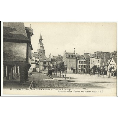 CPA: DINAN, La Place Saint-Sauveur vers 1910