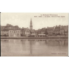 CPA: BINIC, Les Quais, Hotel de Ville, Eglise, années 1910.