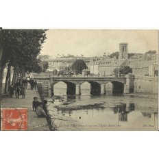 CPA: LANNION, Le Pont St-Anne, Animée, en 1900