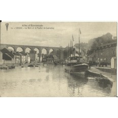 CPA: DINAN, Port (Animé) et Viaduc de Lanvallay, en 1900