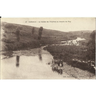 CPA: CARHAIX, La Vallée de l'Hyères au moulin du Roy, vers 1930