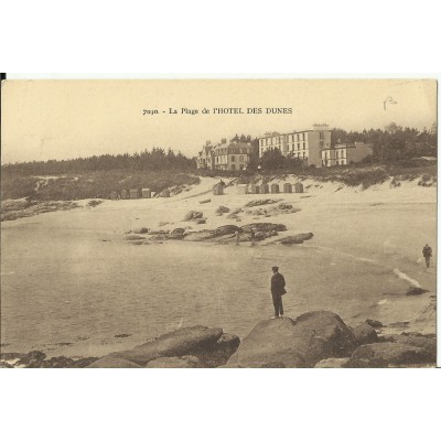 CPA: LESCONIL, La Plage de l'HOTEL DES DUNES, vers 1920