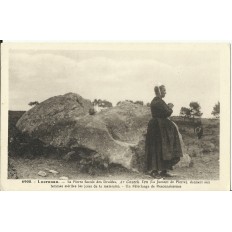 CPA: LOCRONAN, La Pierre Sacrée des Druides, Ar Gazeck Ven, vers 1910