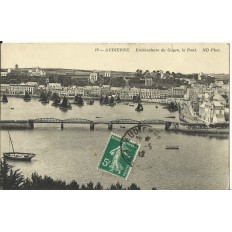 CPA: AUDIERNE, Embouchure du Goyen, le Pont, années 1910