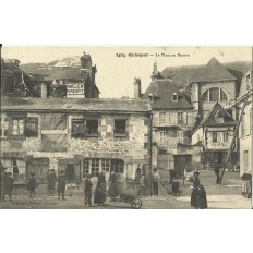 CPA: QUIMPER, la Place au Beurre, années 1900
