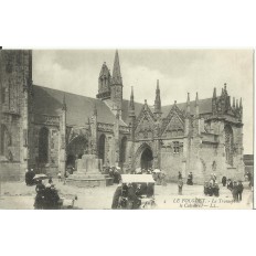 CPA: LE FOLGOET, Le Transept et le Calvaire, vers 1900