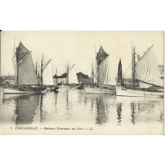 CPA: CONCARNEAU, Bateaux Thonniers au Port, vers 1900