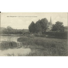 CPA: ROSPORDEN, les Etangs vus de la Ligne de Carhaix, vers 1900