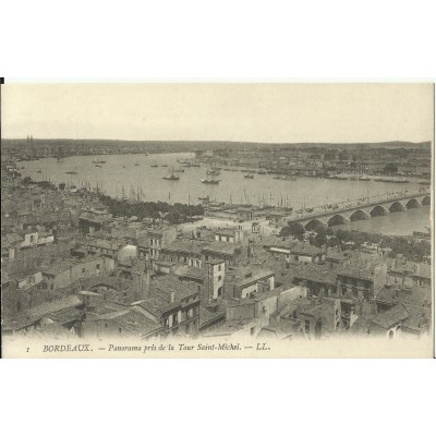 CPA: BORDEAUX, PANORAMA pris de la Tour St-Michel, vers 1900