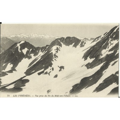 CPA: PYRENEES, Vue prise du Pic du Midi vers l'Ouest, vers 1900