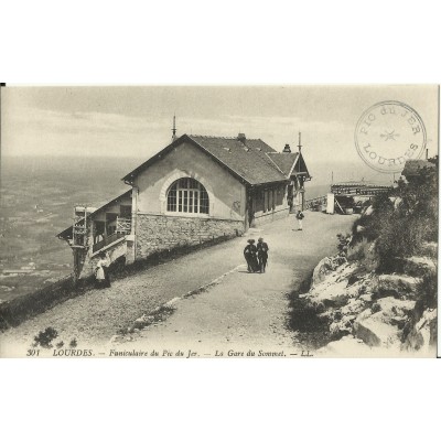 CPA: LOURDES, Funiculaire du Pic du Jer, La Gare du Sommet, vers 1900