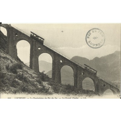 CPA: LOURDES, Funiculaire du Pic du Jer, (Grand Viaduc), vers 1900