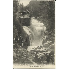 CPA: CAUTERETS (environs),Route du Pont d'Espagne, Cascade du CERISEY, vers 1900