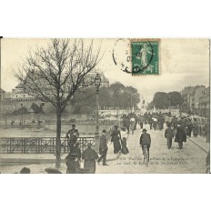 CPA: NANTES, Le Pont de la Rotonde, Animé, vers 1900