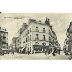 CPA: NANTES, Place et Rue Saint-Emilien.Rue des Arts, vers 1910.