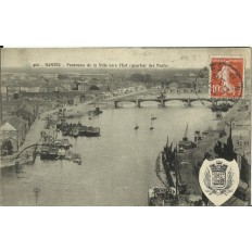 CPA: NANTES, Panorama du quartier des Ponts, vers 1910