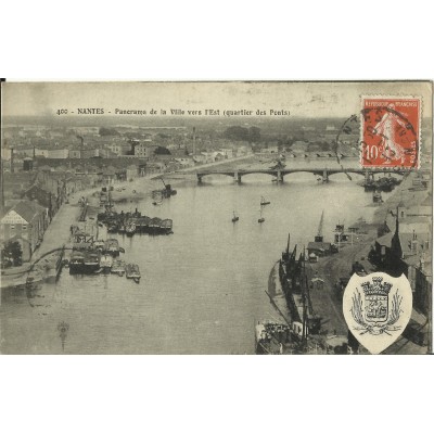 CPA: NANTES, Panorama du quartier des Ponts, vers 1910