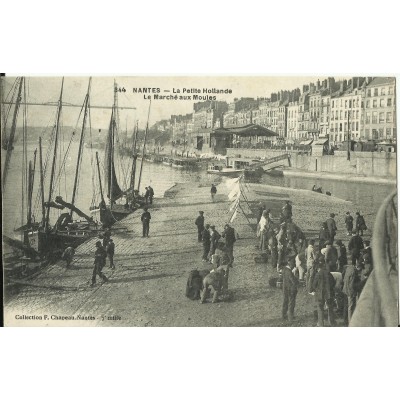 CPA: NANTES, La Petite Hollande, Marché aux Moules, années 1910