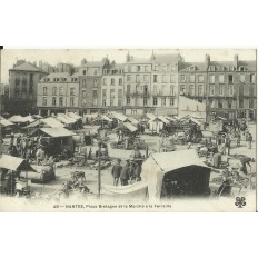 CPA: NANTES, Place de Bretagne, le Marché à la Ferraille, vers 1900