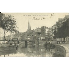CPA: NANTES, L'Erdre - le Quai des Tanneurs, vers 1900