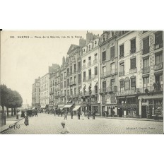 CPA: NANTES, Place de la Bourse, rue de la Fosse, années 1900