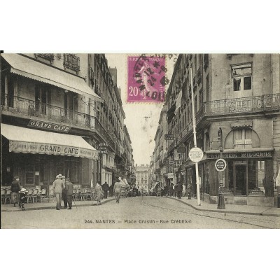 CPA: NANTES, Place Graslin, Rue Crébillon, années 1940