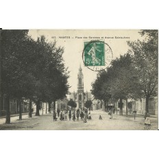 CPA: NANTES, Place des Garennes et Avenue Sainte-Anne, vers 1910
