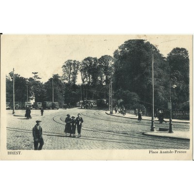 CPA: BREST, La Place Anatole-France vers 1930