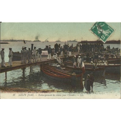 CPA: GOLFE JUAN.MARINE, Embarquement des Vivres, vers 1900
