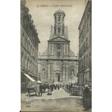 CPA: BREST, Une vue de l'Eglise St-Louis (F), vers 1910