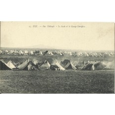 CPA: MAROC, FEZ, Dar Dbibagh - Le Souk et le Camp Chérifien,1910