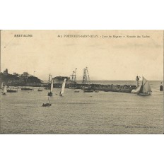 CPA: PORTRIEUX-SAINT-QUAY, Jour de Régates, rentrée des Yachts, années 1910