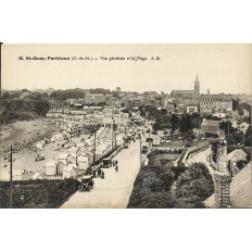 CPA: ST-QUAY-PORTRIEUX, la Plage, vue générale, années 1920