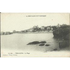 CPA: TREGASTEL, La Plage (1900)