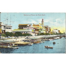 CPA: EGYPTE, Marine et Phare de Port-Said, années 1910